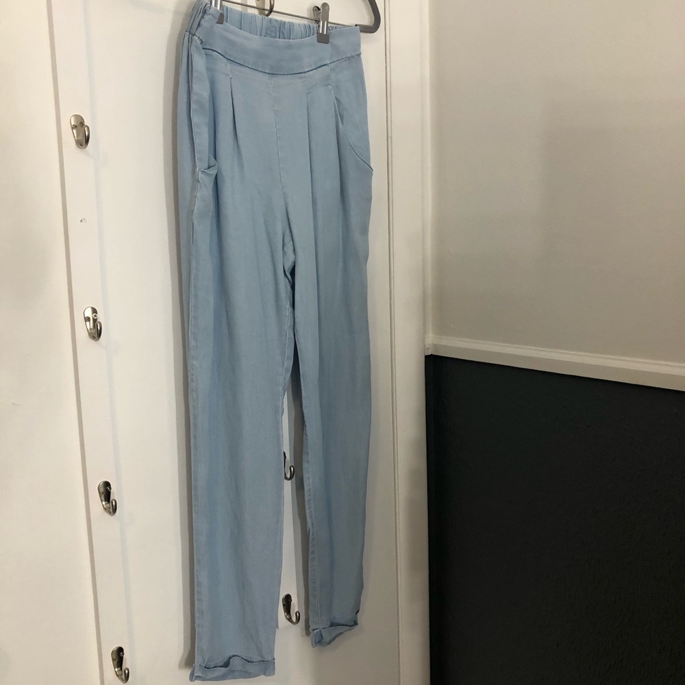 Loose Denim Cotton On Jogger Pants